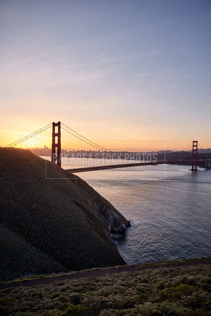Golden Gate Bridge At Sunrise