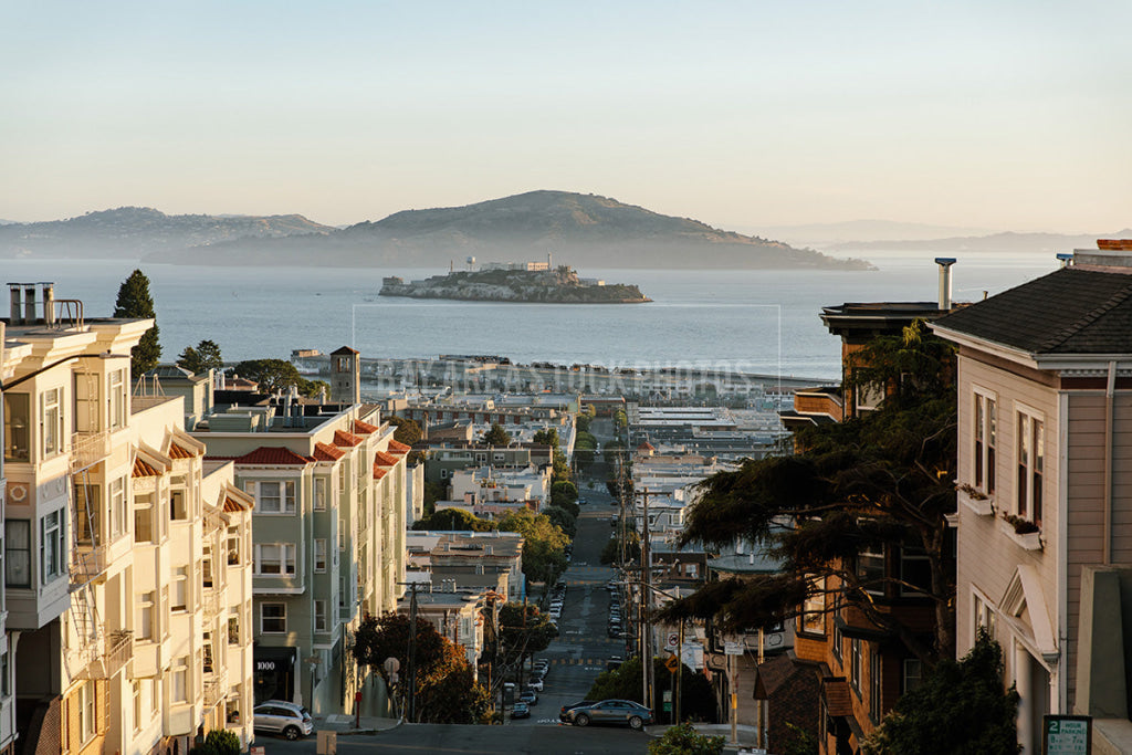 View Of Alcatraz From Russian Hill