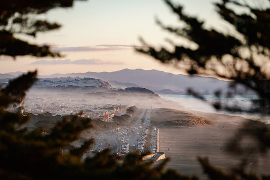 Outer Sunset and Ocean Beach San Francisco at Sunset
